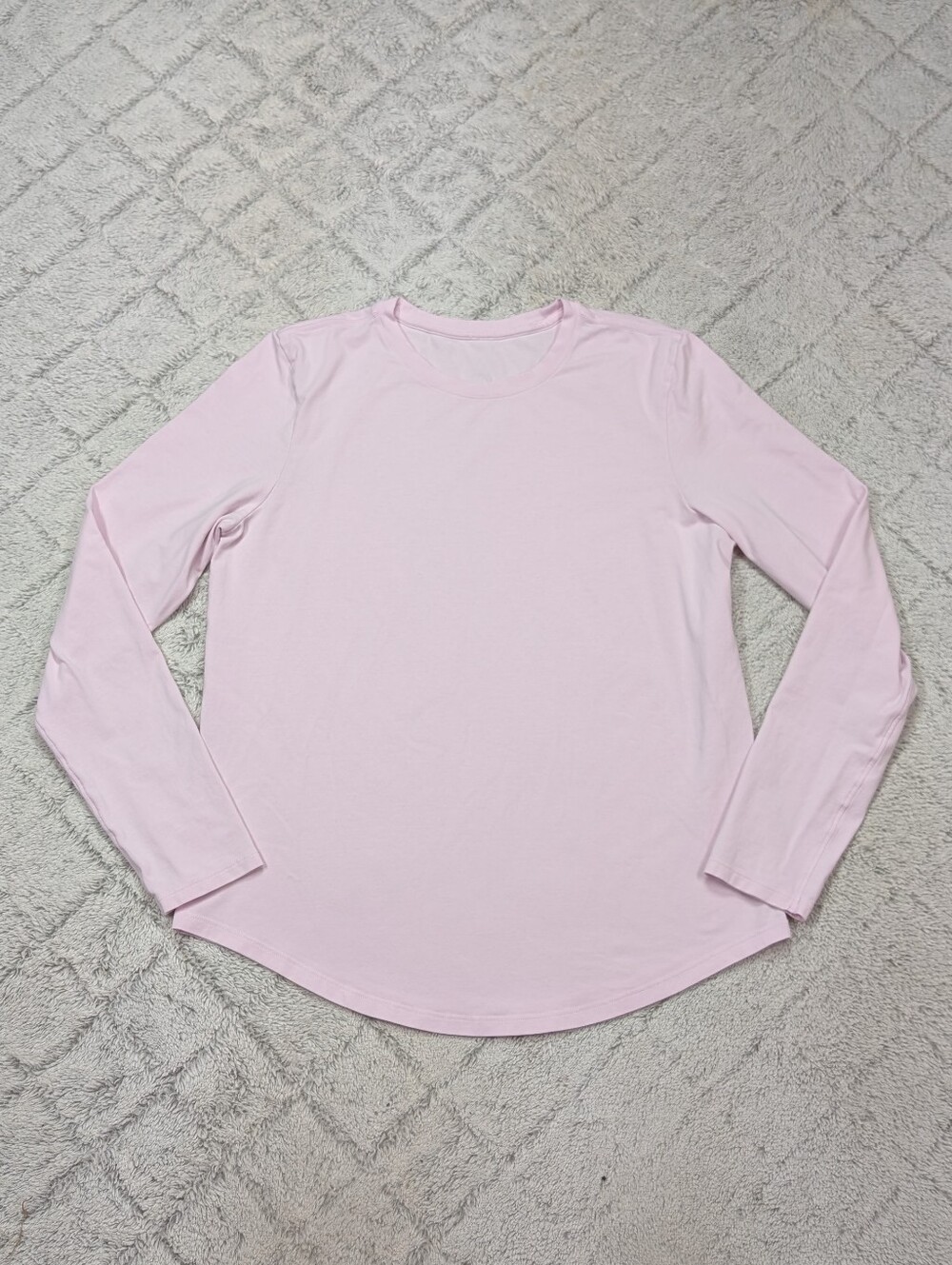 Lululemon Shirt Womens 8 Pink Peony Love Long Sleeve Pima Cotton Casual